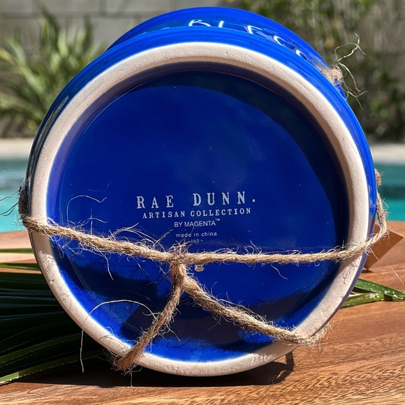 ❌SOLD❌ Rae Dunn | NWT GOD BLESS AMERICA Plant Pot & Tray, Royal Blue & White - Picture 4 of 11